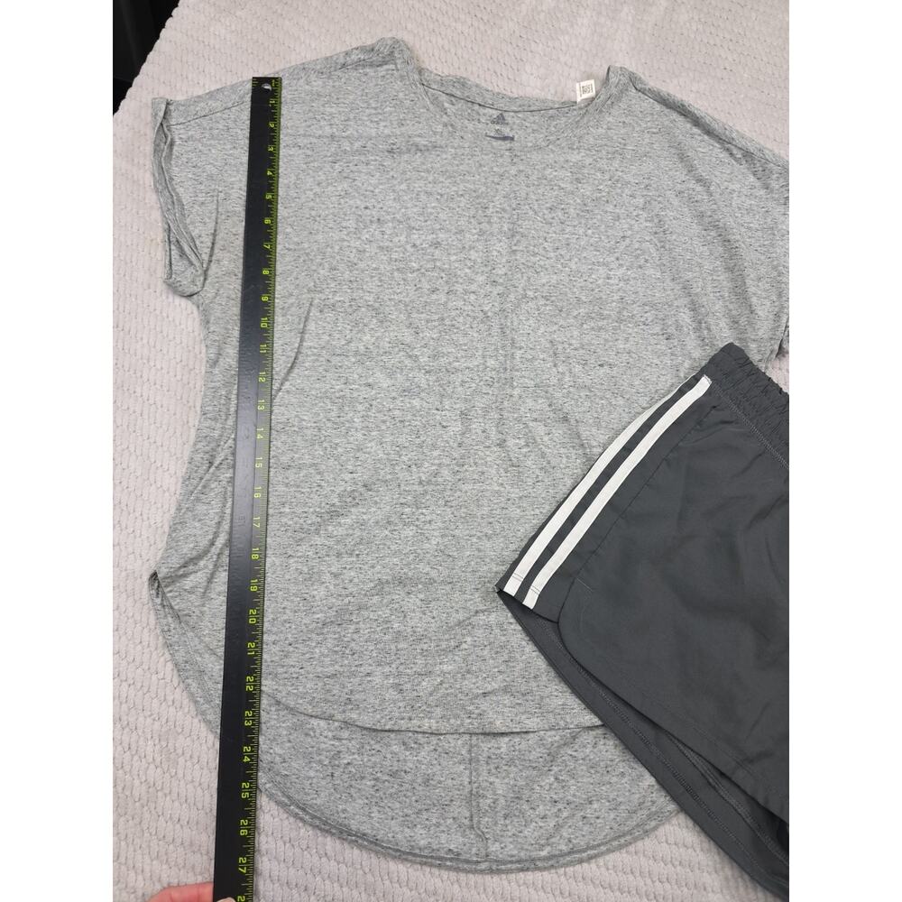 Adidas Shorts & Shirt Womens XL Gray Short Sleeve Climalite - Picture 4 of 8